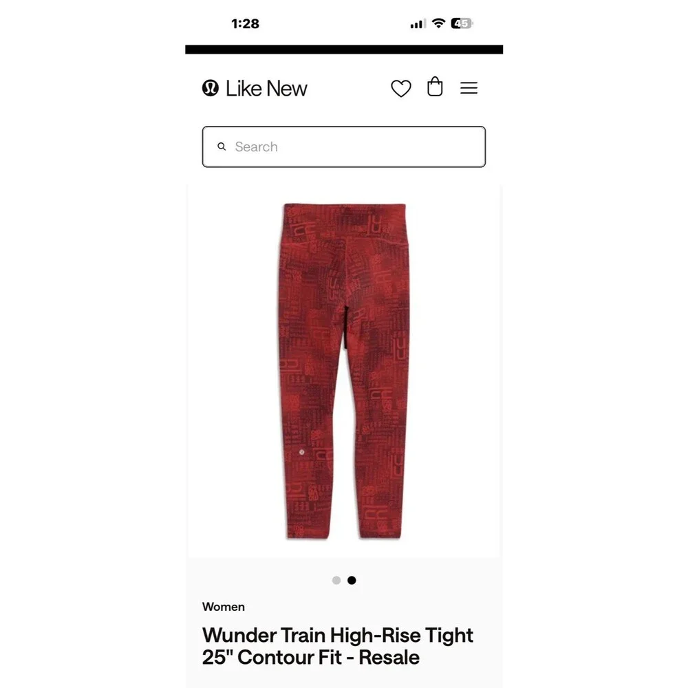 Lululemon Wunder Train Contour Fit High Rise Tights Sz. 4 Ombré Red Multi